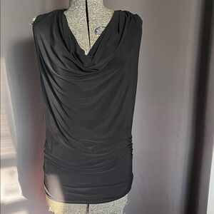Express Black Draped Blouse